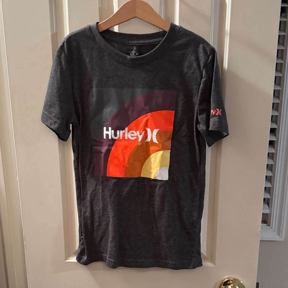 Hurley Charcoal Tee with Vibrant Logo